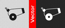Black Cannon Icon Isolated On Transparent Background. Vector