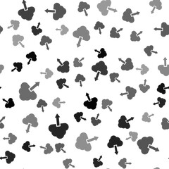 Poster - Black Cloud download icon isolated seamless pattern on white background. Vector