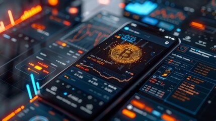Poster - Crypto Security Mobile Apps: Sleek designs of mobile apps dedicated to cryptocurrency security, showcasing features and benefits.