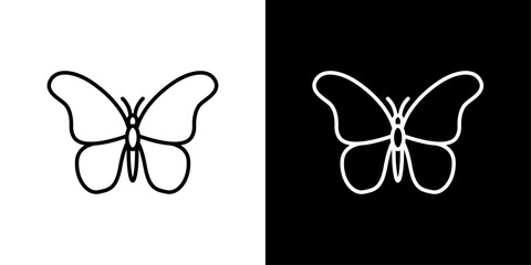 Wall Mural - Butterfly Line Icon on White Background for web.