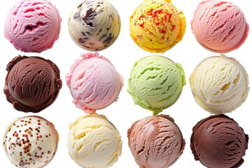 Aufkleber - Collection of white ice cream scoops
