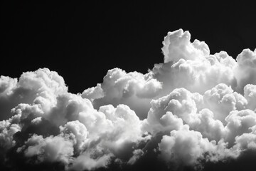 Aufkleber - Black background with white clouds, isolated white clouds