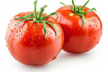Poster - Isolated red tomato on white background. Fresh red tomato clipped for simplicity