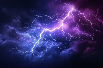 Wall Mural - Abstract blue and purple lightning