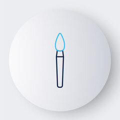 Sticker - Line Paint brush icon isolated on white background. Colorful outline concept. Vector