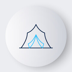 Poster - Line Circus tent icon isolated on white background. Carnival camping tent. Amusement park. Colorful outline concept. Vector