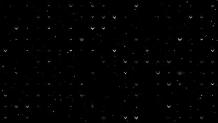 Poster - Template animation of evenly spaced necklace symbols of different sizes and opacity. Animation of transparency and size. Seamless looped 4k animation on black background with stars