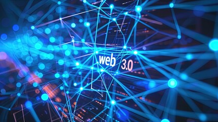 An image of the web 3.0 technology and concept. Blockchain, meta, big data, cloud and server services. Generative AI