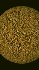 Wall Mural - The yellow moon is getting closer. An abstract video of a planet in the universe.