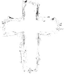 Poster - Textured Religion Cross . Christian cross . Vector