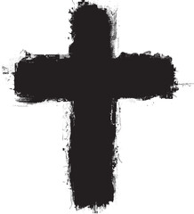 Poster - Textured Religion Cross . Christian cross . Vector