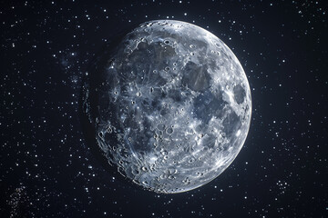 Wall Mural - moon on outer space with high detailed of surface