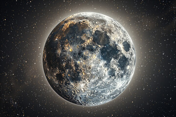 Wall Mural - moon on outer space with high detailed of surface