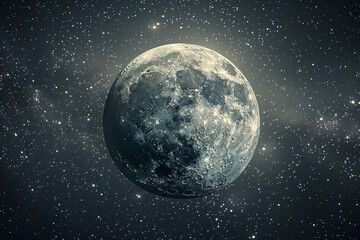 Wall Mural - moon on outer space with high detailed of surface
