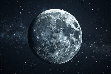 Wall Mural - moon on outer space with high detailed of surface