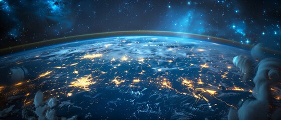 Poster - This is a beautiful space view of the Earth with clouds forming.
