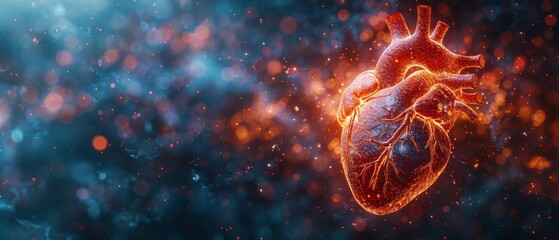 Poster - The heart represents health and online medicine, internet medicine, distance medical consultation, telemedicine technology in health care. The vaccination concept is based on pixels of QR code.