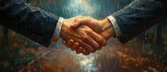 Poster - Handshake between business partners