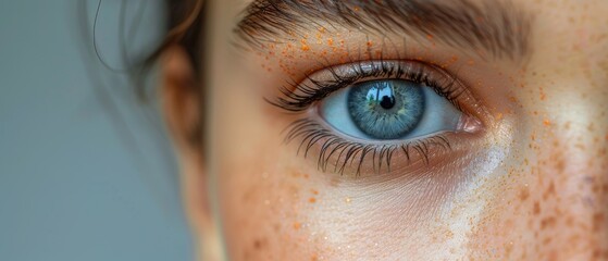 Aufkleber - The eye of a woman with visual effects, isolated on white background.
