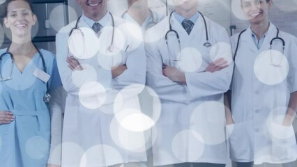 Poster - Animation of spots of light over diverse doctors
