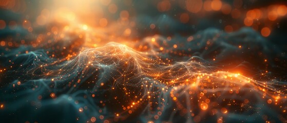 Fototapete - Image of an abstract technology network background