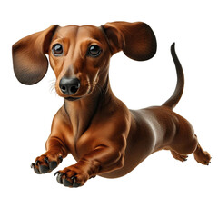 Detailed Dachshund Running on Transparent Background - Clipart Illustration PNG, Printable Quality