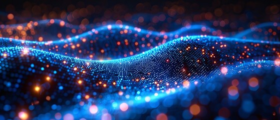 Leinwandbilder - Data Communication and Transfer of DNA Biology in a futuristic digital background. Dark and blue background. Big data digital code. Future of information technology.