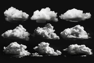 Aufkleber - A white cloud set on a black background is isolated on a white background
