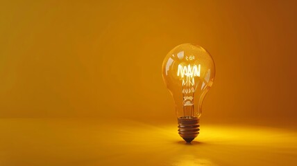 Classic incandescent light bulb against a monochrome background