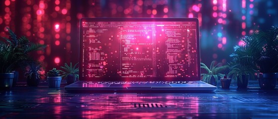 Poster - Concept of software development, web design, and programming. Abstract software develops applications API interface, program code, elements interface for tablets, mobile phones.