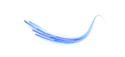 Wall Mural - blue air flow wave effect set. design element for visualizing air or water flow. light, light garlan