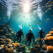 Divers in the sea, ai-generatet