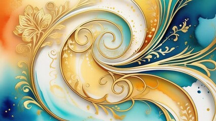 Canvas Print - abstract background with swirls