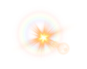 Poster - Sunlight special lens flare light effect. Sun flash. Yellow sun. PNG.