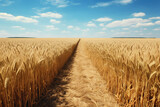 Fototapeta Przestrzenne - wheat fields, beautiful scenery, agricultural scenery