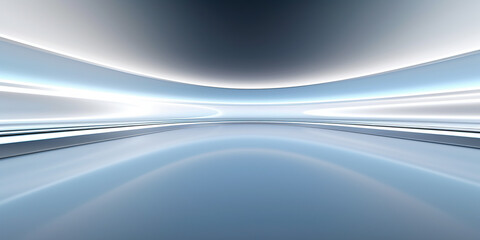 Wall Mural - empty space inside futuristic room, showroom, spaceship, hall or studio in perspective. include ceil