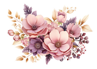 Wall Mural - a watercolor illustration of flowers on a white background