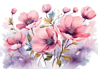 Sticker - watercolor painting of some flowers