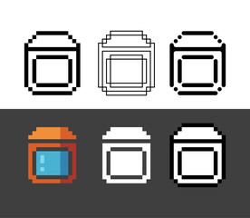 Poster - Pixel art icon outline thin sets collection of Television for watching,8-bits perfect for game asset,design asset element,app,website, Vector illustration.