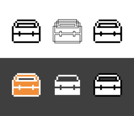 Poster - Pixel art icon outline thin sets collection of Bags for shopping ,8-bits perfect for game asset,design asset element,app,website, Vector illustration.