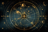 Fototapeta Kosmos - Hand-drawn Steampunk Star Map with Constellations