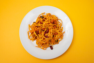 Poster - Noodles Tai style mixed with spicy tomatoes and meat