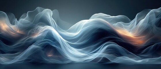 Wall Mural - Waves of Light, Mystical Ocean, Glowing Tides, Ethereal Sea.