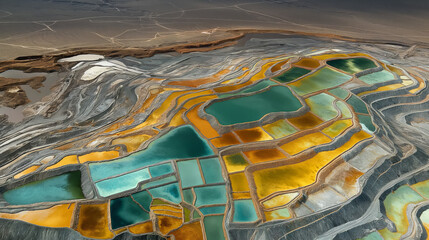 Wall Mural - Simulated Aerial View of Lithium Mining