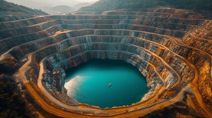 Canvas Print - Simulated Open Pit Cobalt Mining