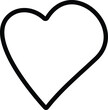 Black line heart symbol, Love hearts sign icon, love symbol vector. Hand drawn style.