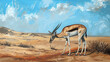 springbok antelope in the desert