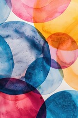 Poster - Detailed close up of a painting of circles, suitable for various design projects