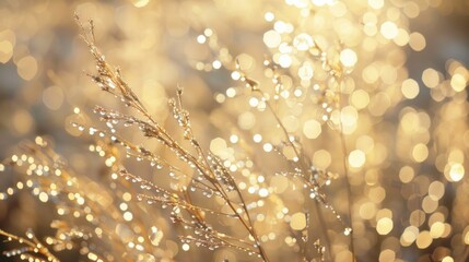 Poster - Close up of a plant with water droplets, perfect for nature backgrounds