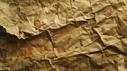 Poster - Detailed close up of a piece of brown paper, suitable for backgrounds or textures